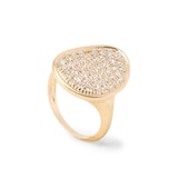 Marco Bicego 18ct Yellow Gold Lunaria Alta Diamond Pavé Ring