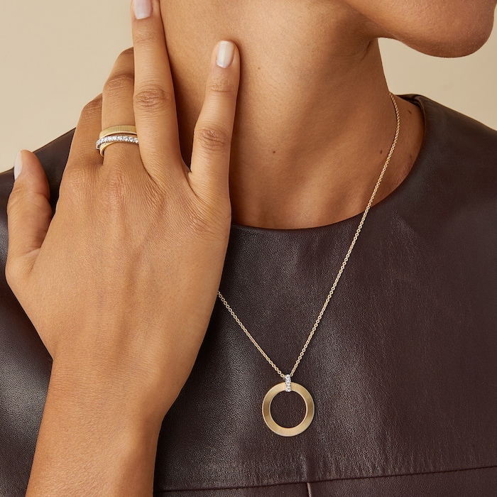 Marco Bicego 18ct Yellow Gold Masai Diamond Circle Pendant