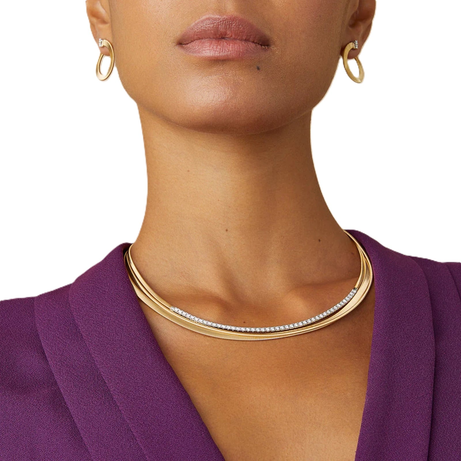 Marco Bicego 18ct Yellow Gold Masai Multi Strand Diamond Tennis Necklace
