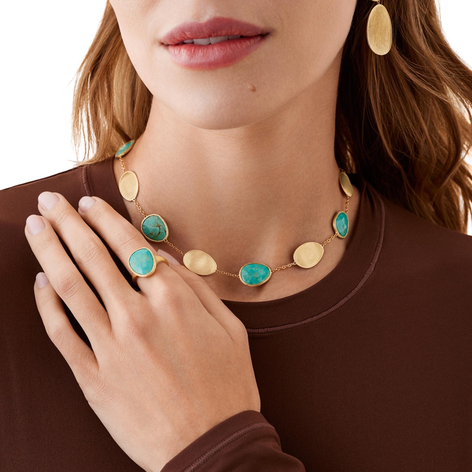 Marco Bicego 18ct Yellow Gold Lunaria Turquoise Ring