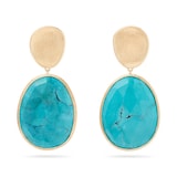 Marco Bicego 18ct Yellow Gold Lunaria Turquoise Double Drop Earrings
