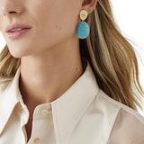 Marco Bicego 18ct Yellow Gold Lunaria Turquoise Double Drop Earrings