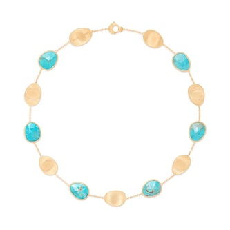 Marco Bicego 18ct Yellow Gold Lunaria Turquoise Collar Necklace