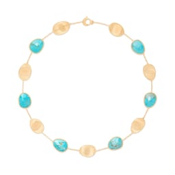37550694 - 18ct Yellow Gold Lunaria Turquoise Collar Necklace