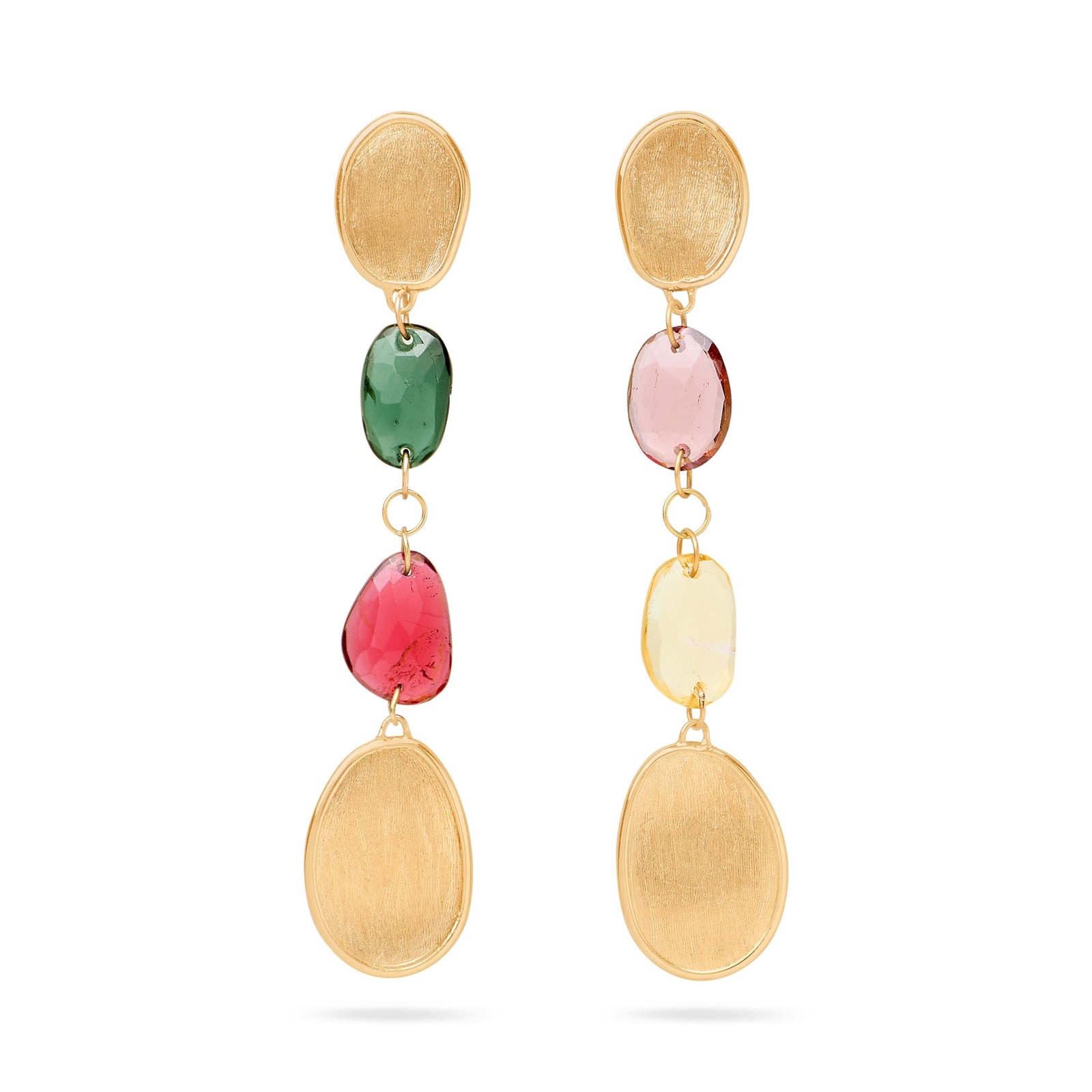 Marco Bicego 18ct Yellow Gold Lunaria Tourmaline Drop Earrings