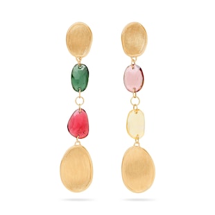 Marco Bicego 18ct Yellow Gold Lunaria Tourmaline Drop Earrings