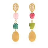Marco Bicego 18ct Yellow Gold Lunaria Tourmaline & 0.20ct Diamond Drop Earrings