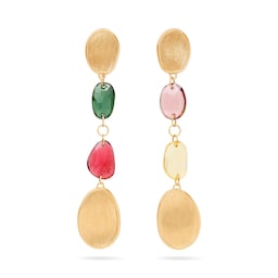 37550713 - 18ct Yellow Gold Lunaria Tourmaline Drop Earrings