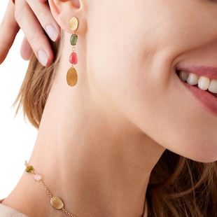 Marco Bicego 18ct Yellow Gold Lunaria Tourmaline Drop Earrings