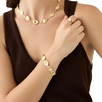 Marco Bicego 18K Yellow Gold Lunaria Diamond Accent Leaf Bracelet