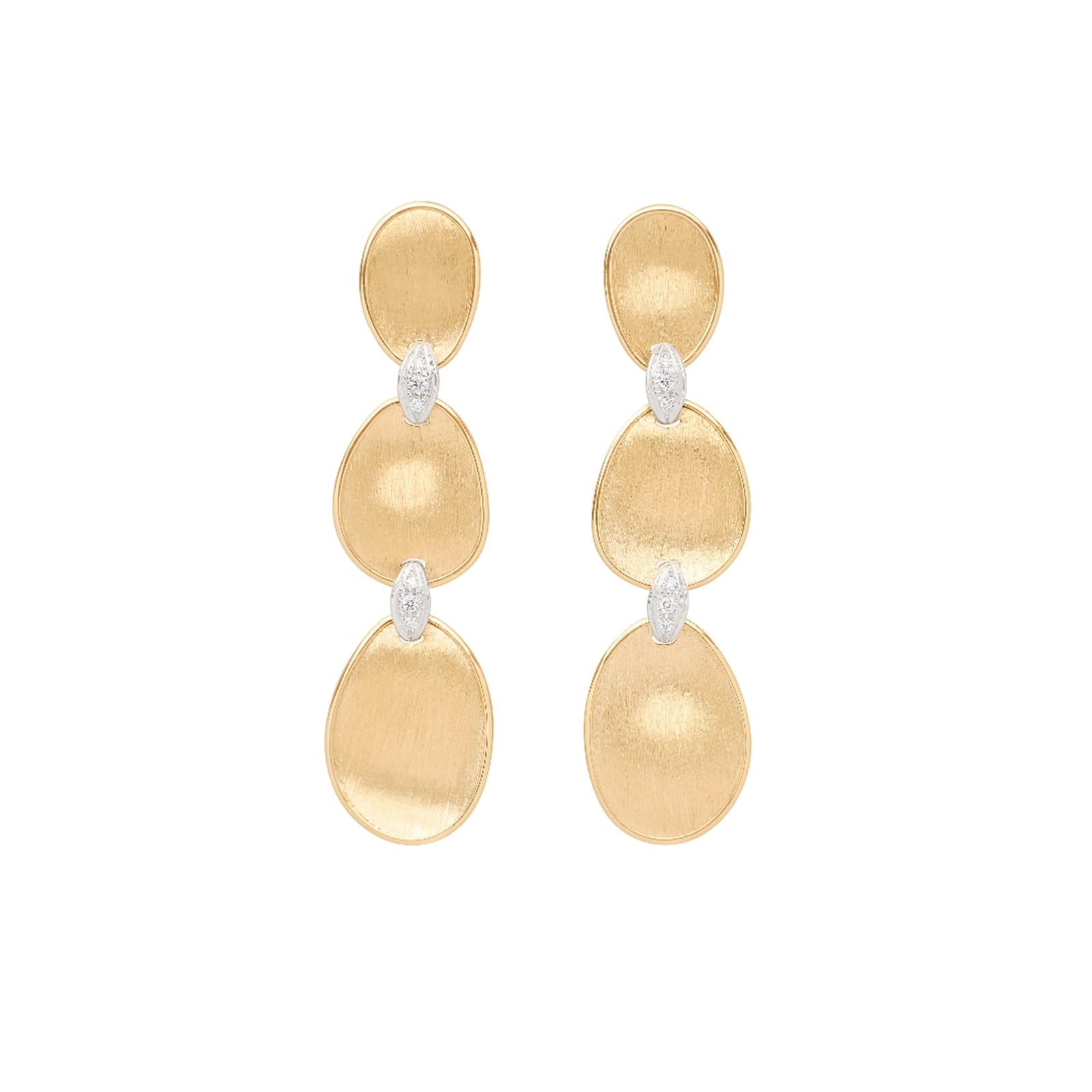 Marco Bicego 18K Yellow Gold Lunaria Diamond Accent Triple Drop Earrings