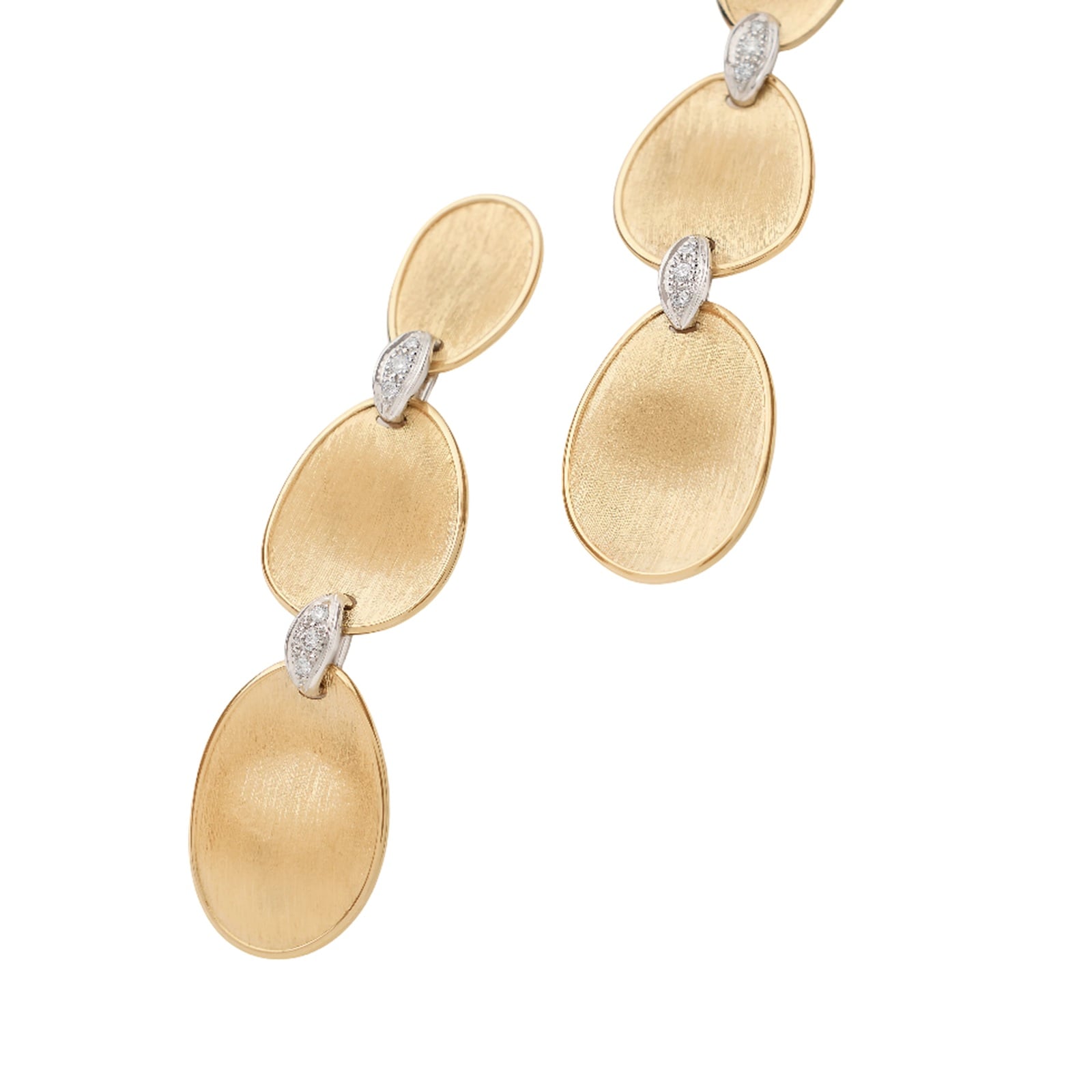 Marco Bicego 18K Yellow Gold Lunaria Diamond Accent Triple Drop Earrings