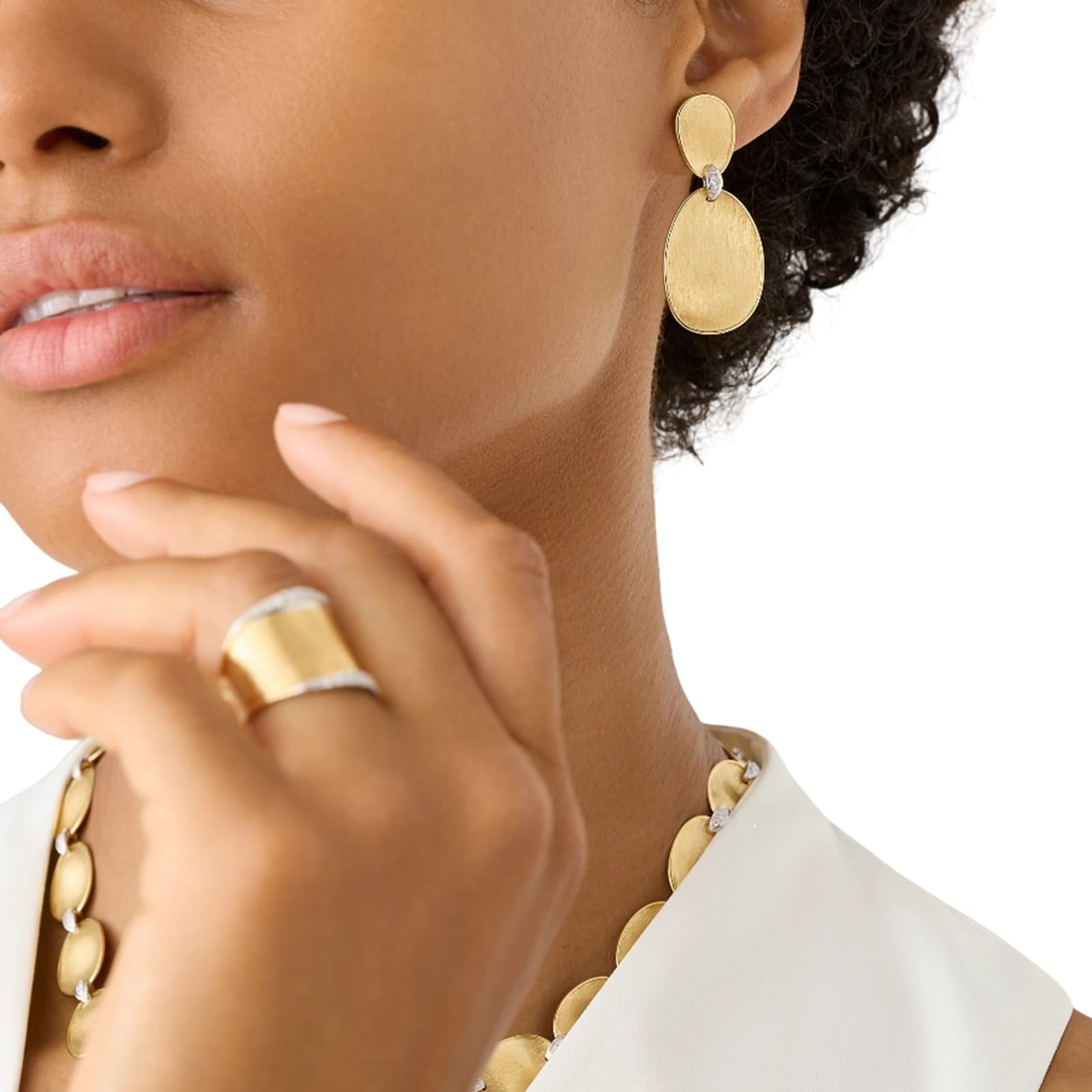 Marco Bicego 18K Yellow Gold Lunaria Diamond Accent Chandelier Drop Earrings Marco Bicego 18K Yellow Gold Lunaria Diamond Accent Chandelier Drop Earrings