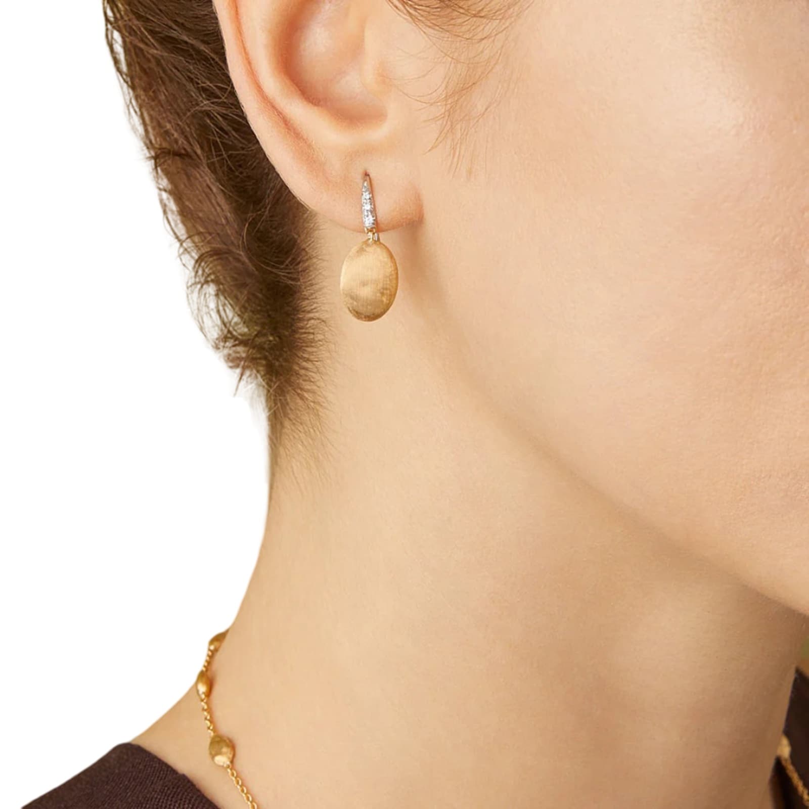 Marco Bicego 18K Yellow Gold Siviglia Diamond Studded Drop Earrings