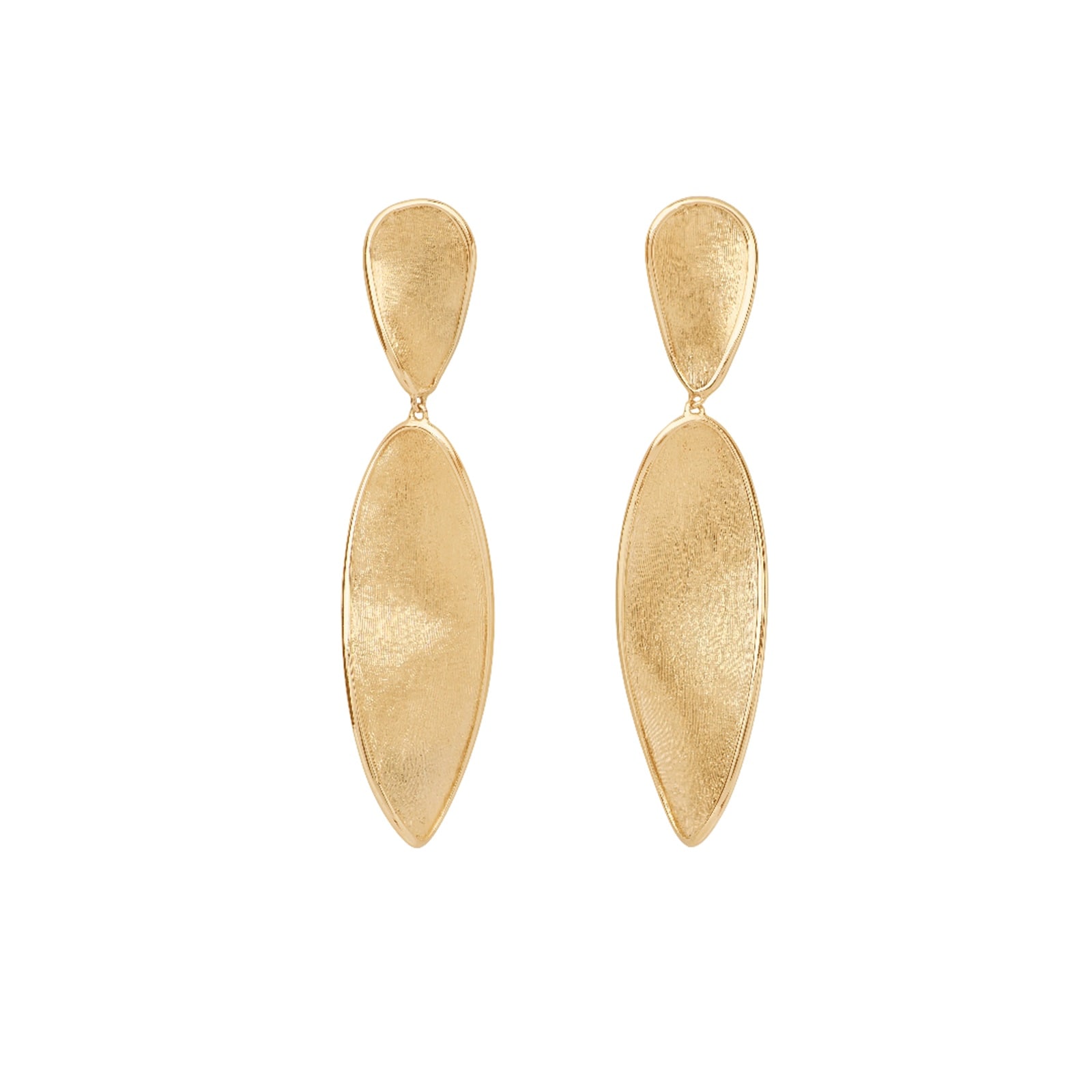Marco Bicego 18K Yellow Gold Lunaria Twist Leaf Drop Earrings