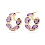 Marco Bicego 18K Yellow Gold Jaipur Color Amethyst Hoop Earrings
