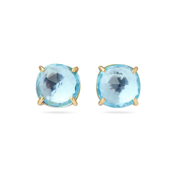 Marco Bicego 18K Yellow Gold Jaipur Color Sky Topaz Stud Earrings