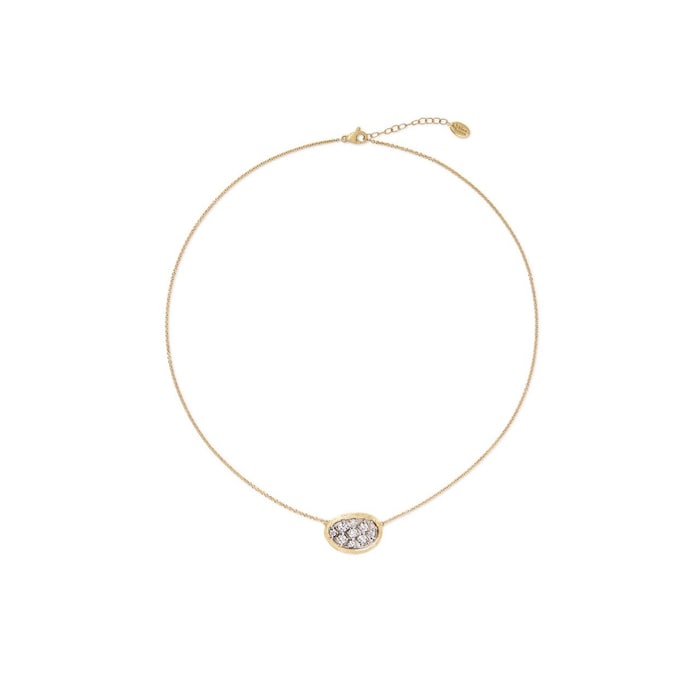 Marco Bicego 18K Yellow Gold Lunaria Pave Diamond Necklace