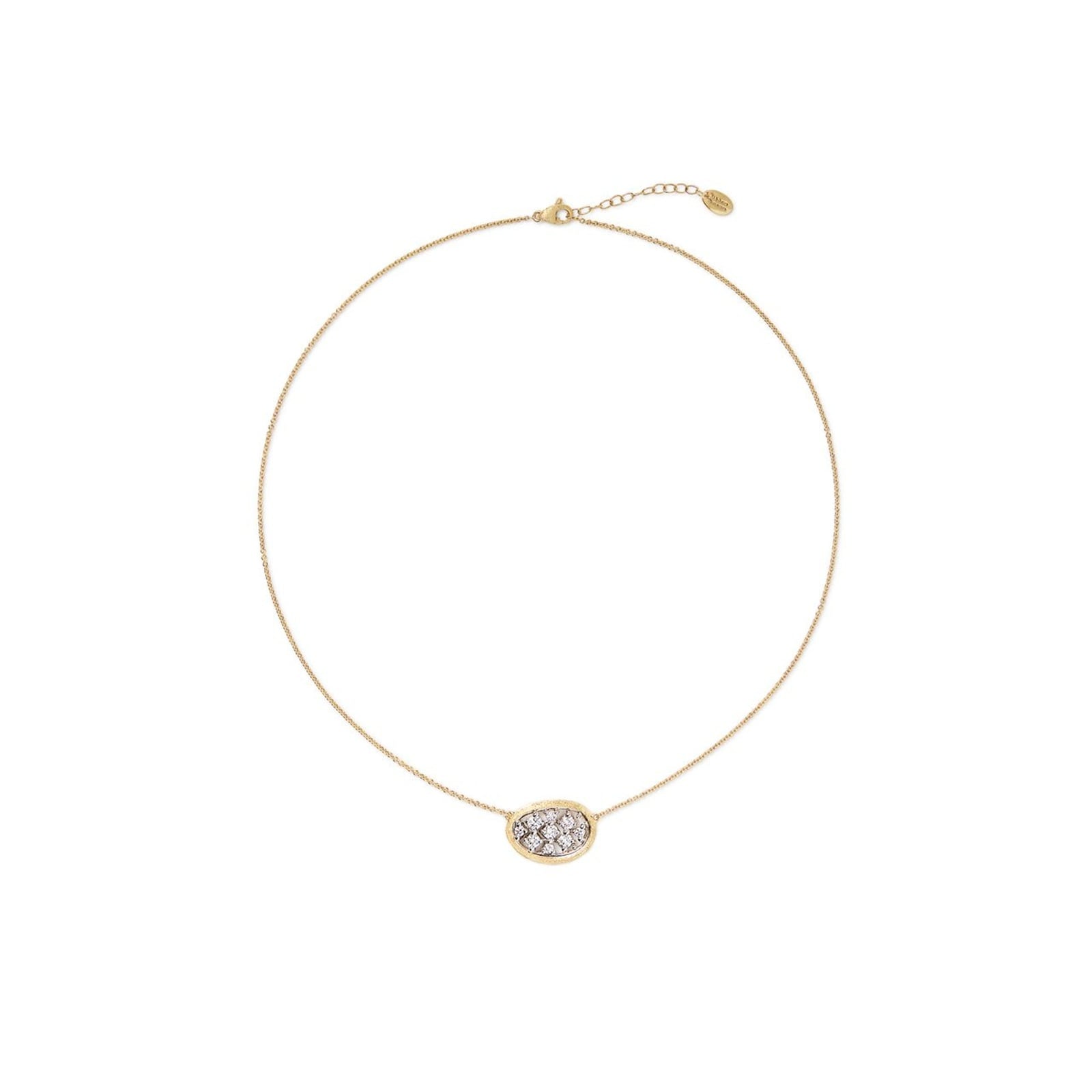 Marco Bicego 18K Yellow Gold Lunaria Pave Diamond Necklace