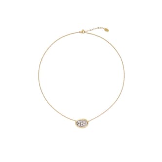 Marco Bicego 18K Yellow Gold Lunaria Pave Diamond Necklace
