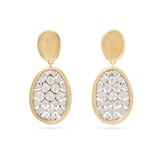 Marco Bicego 18K Yellow Gold Lunaria Double Drop Pave Diamond Earrings