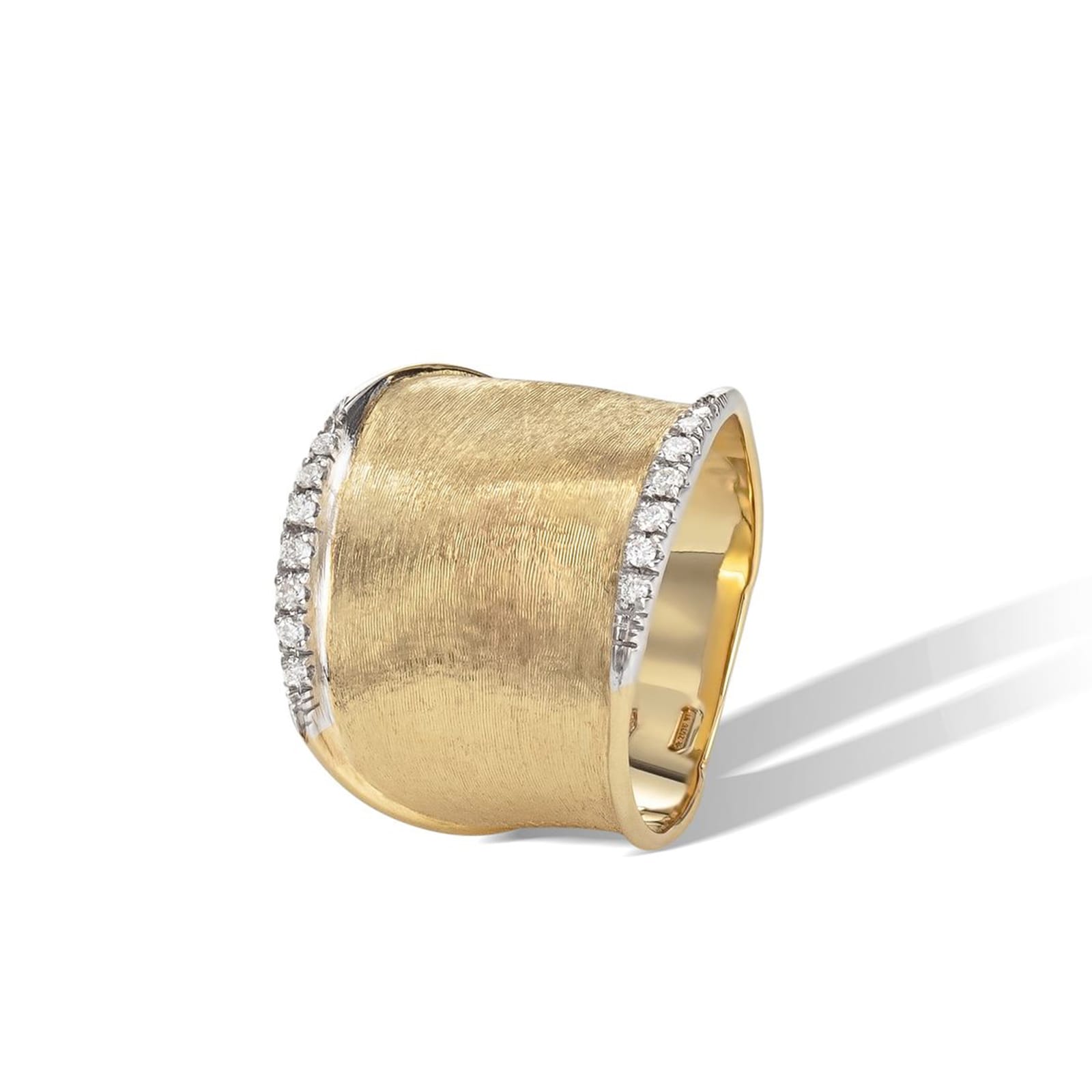 Marco Bicego 18K Yellow Gold 0.14ctw Diamond Lunaria Ring - Size 7 Marco Bicego 18K Yellow Gold 0.14ctw Diamond Lunaria Ring - Size 7