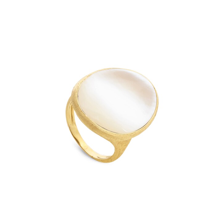 Marco Bicego 18K Yellow Gold Mother Of Pearl Cocktail Ring - Size 7