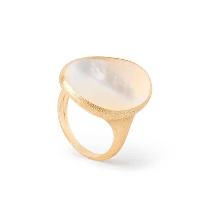 Marco Bicego 18K Yellow Gold Mother Of Pearl Cocktail Ring - Size 7