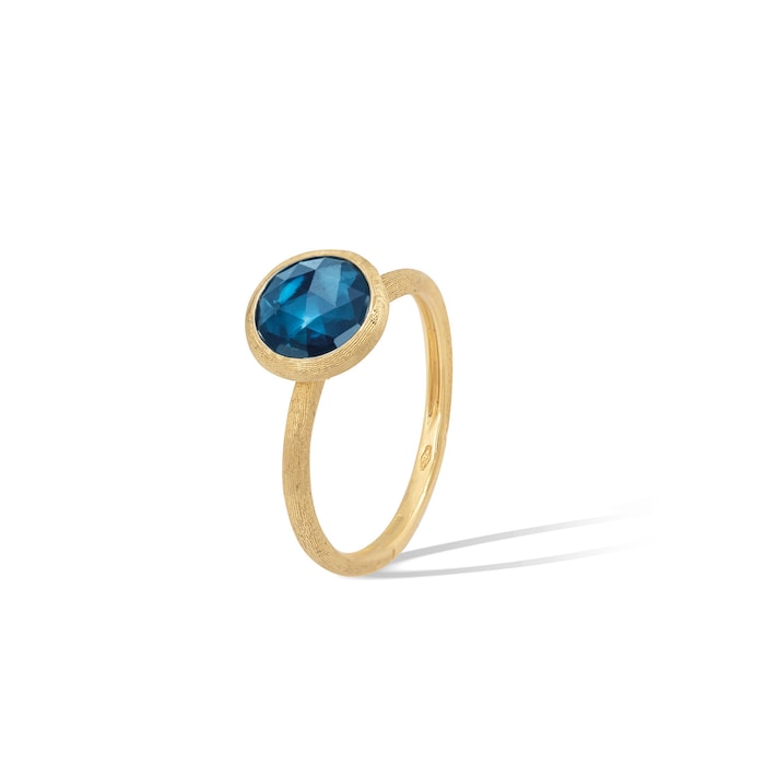 Marco Bicego 18K Yellow Gold Jaipur London Blue Topaz Ring - Size 7