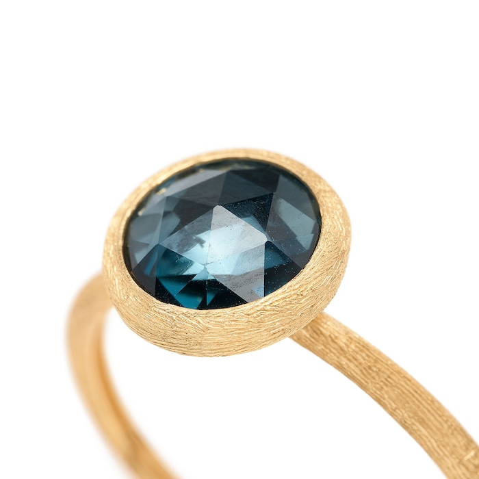 Marco Bicego 18K Yellow Gold Jaipur London Blue Topaz Ring - Size 7