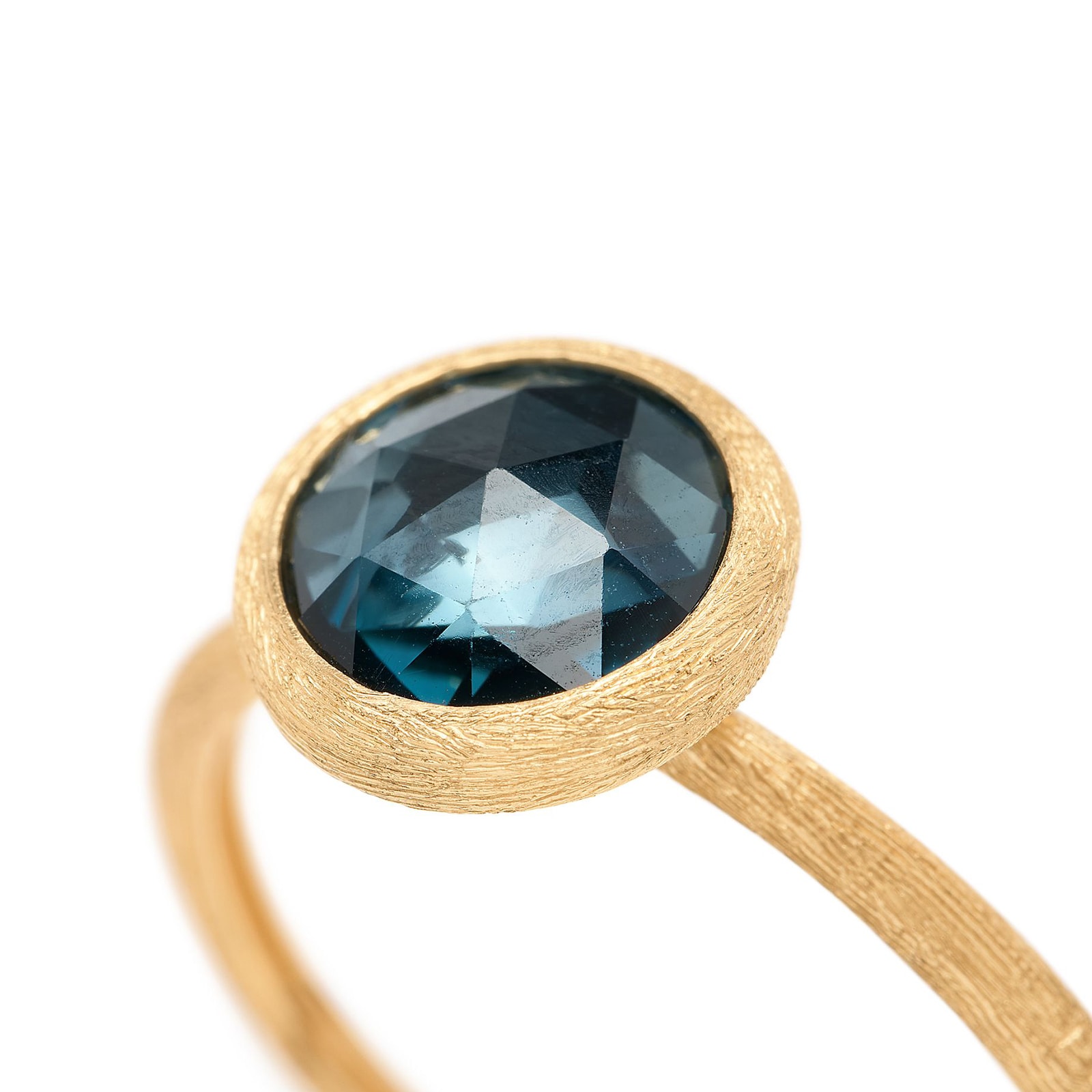 Marco Bicego 18K Yellow Gold Jaipur London Blue Topaz Ring - Size 7