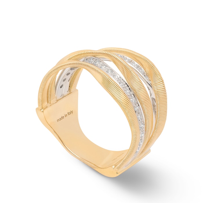 Marco Bicego 18K Yellow Gold Masai 0.30ctw Diamond 5 Row Twist Ring - Size 7
