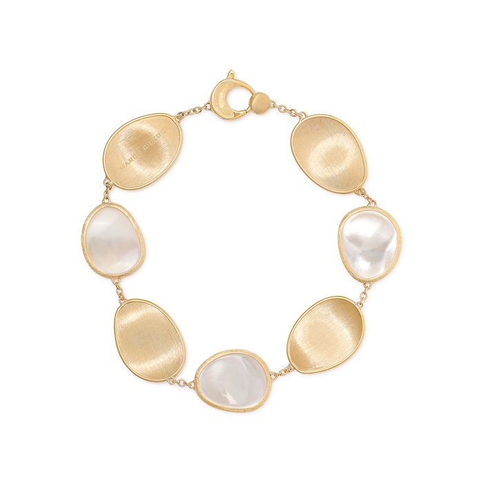 Marco Bicego 18K Yellow Gold Lunaria Mother Of Pearl Station Bracelet