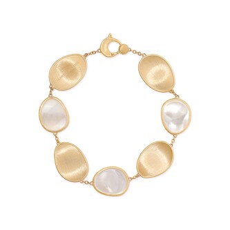 Marco Bicego 18K Yellow Gold Lunaria Mother Of Pearl Station Bracelet
