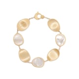 Marco Bicego 18K Yellow Gold Lunaria Mother Of Pearl Station Bracelet