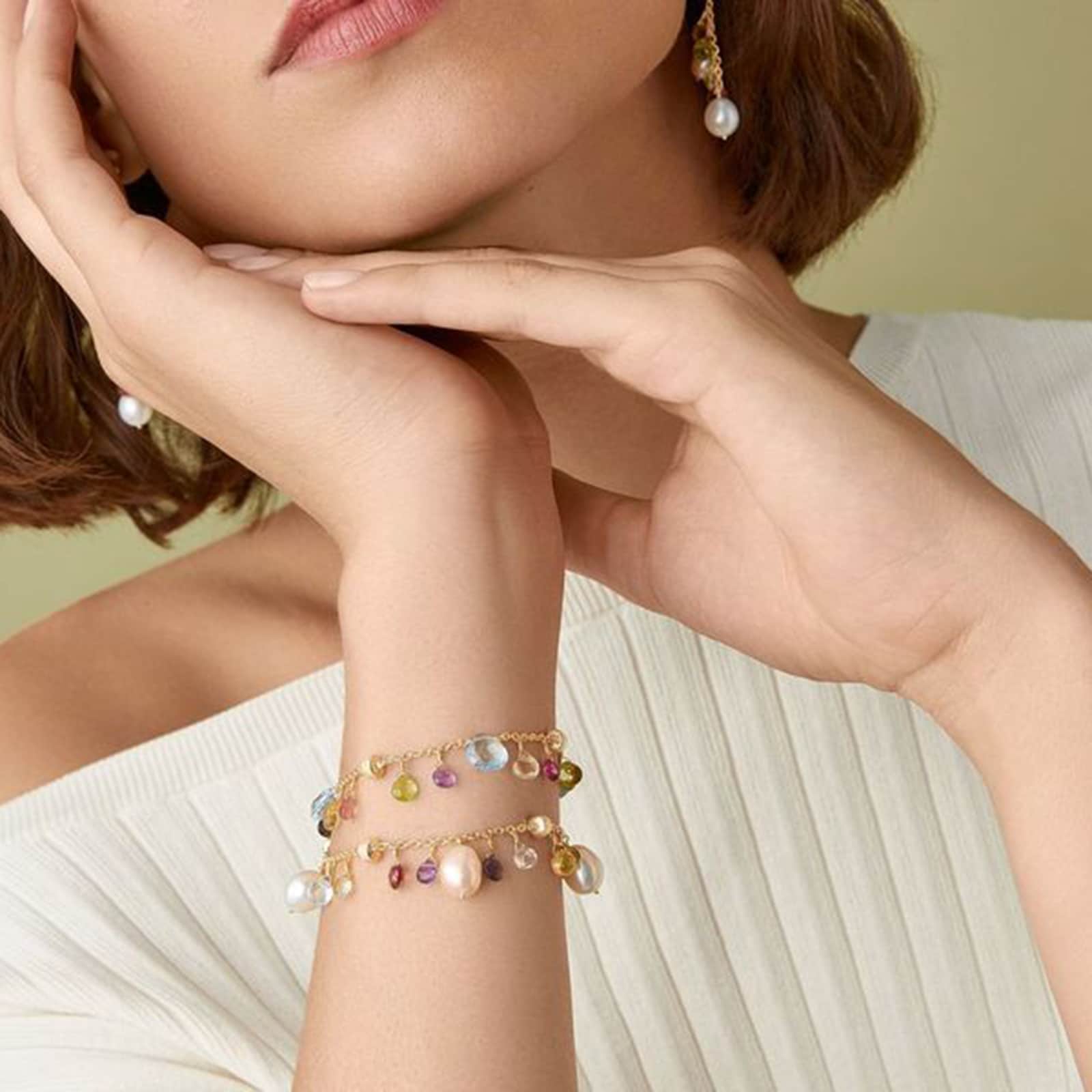 Marco Bicego 18K Yellow Gold Paradise Mixed Gemstone & Pearl Bracelet Marco Bicego 18K Yellow Gold Paradise Mixed Gemstone & Pearl Bracelet