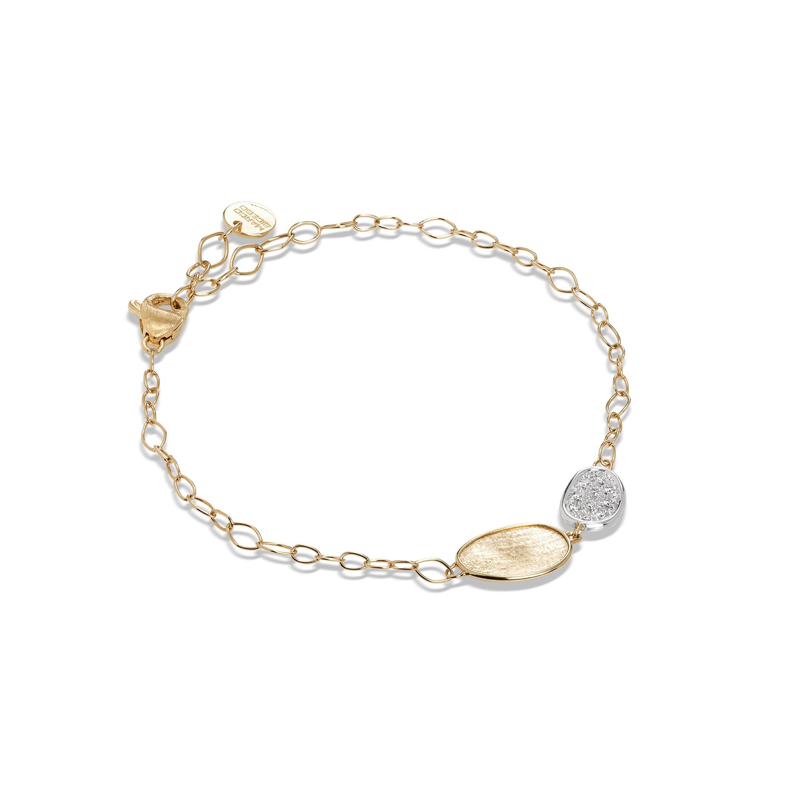 Marco Bicego 18K Yellow Gold Lunaria 0.09ctw Diamond Petal Bracelet