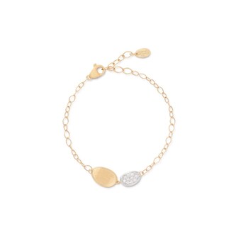 Marco Bicego 18K Yellow Gold Lunaria 0.09ctw Diamond Petal Bracelet