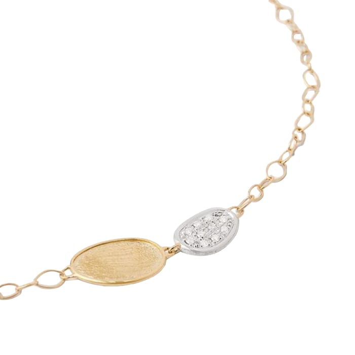 Marco Bicego 18K Yellow Gold Lunaria 0.09ctw Diamond Petal Bracelet