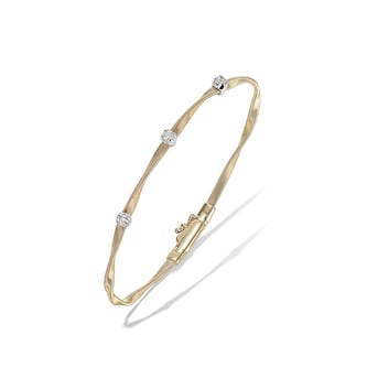 Marco Bicego 18K White & Yellow Gold Marrakech 0.15ctw 3 Diamond Bracelet Marco Bicego 18K White & Yellow Gold Marrakech 0.15ctw 3 Diamond Bracelet