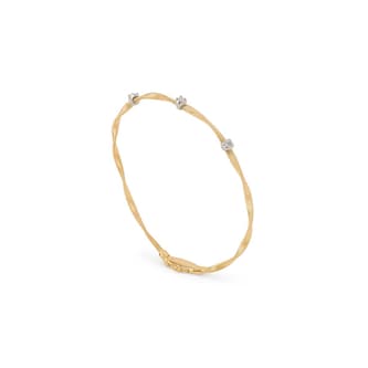 Marco Bicego 18K White & Yellow Gold Marrakech 0.15ctw 3 Diamond Bracelet