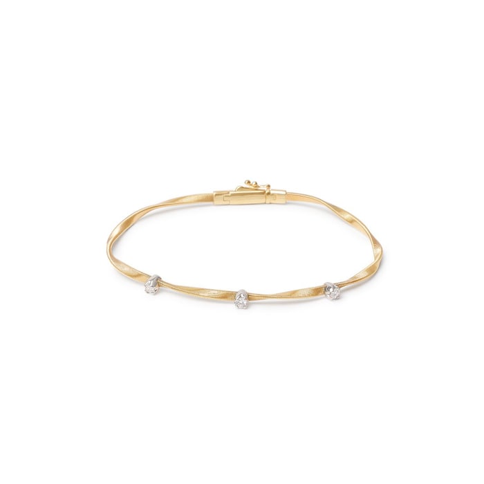 Marco Bicego 18K White & Yellow Gold Marrakech 0.15ctw 3 Diamond Bracelet