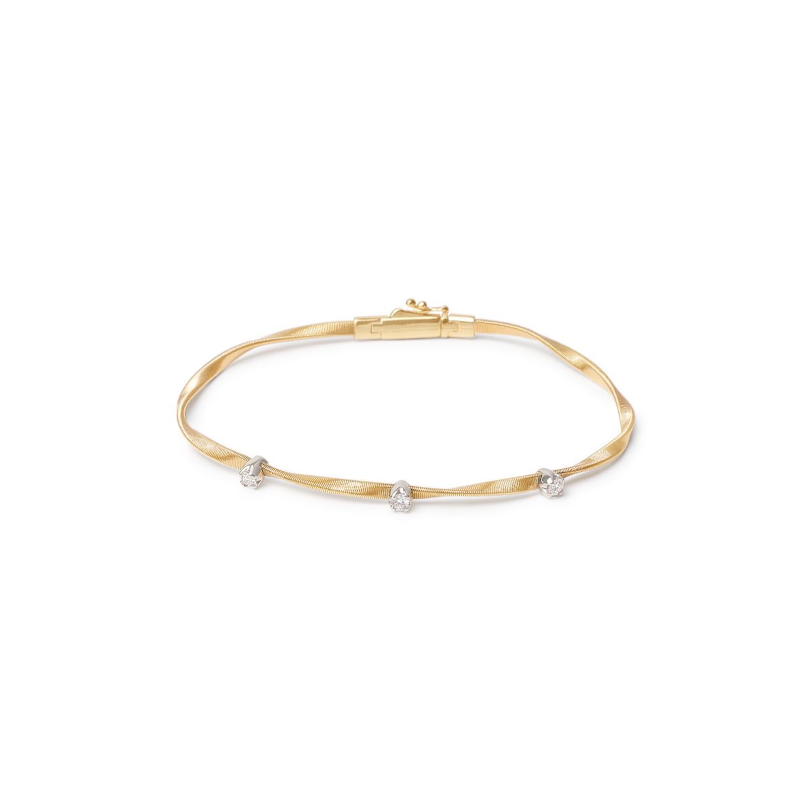 Marco Bicego 18K White & Yellow Gold Marrakech 0.15ctw 3 Diamond Bracelet