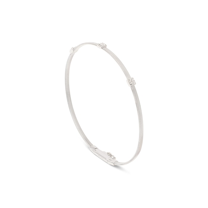 Marco Bicego 18K White Gold Masai 0.09ctw 3 Diamond Bracelet