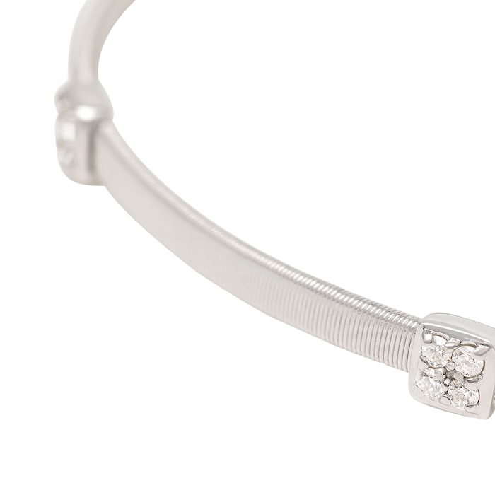 Marco Bicego 18K White Gold Masai 0.09ctw 3 Diamond Bracelet