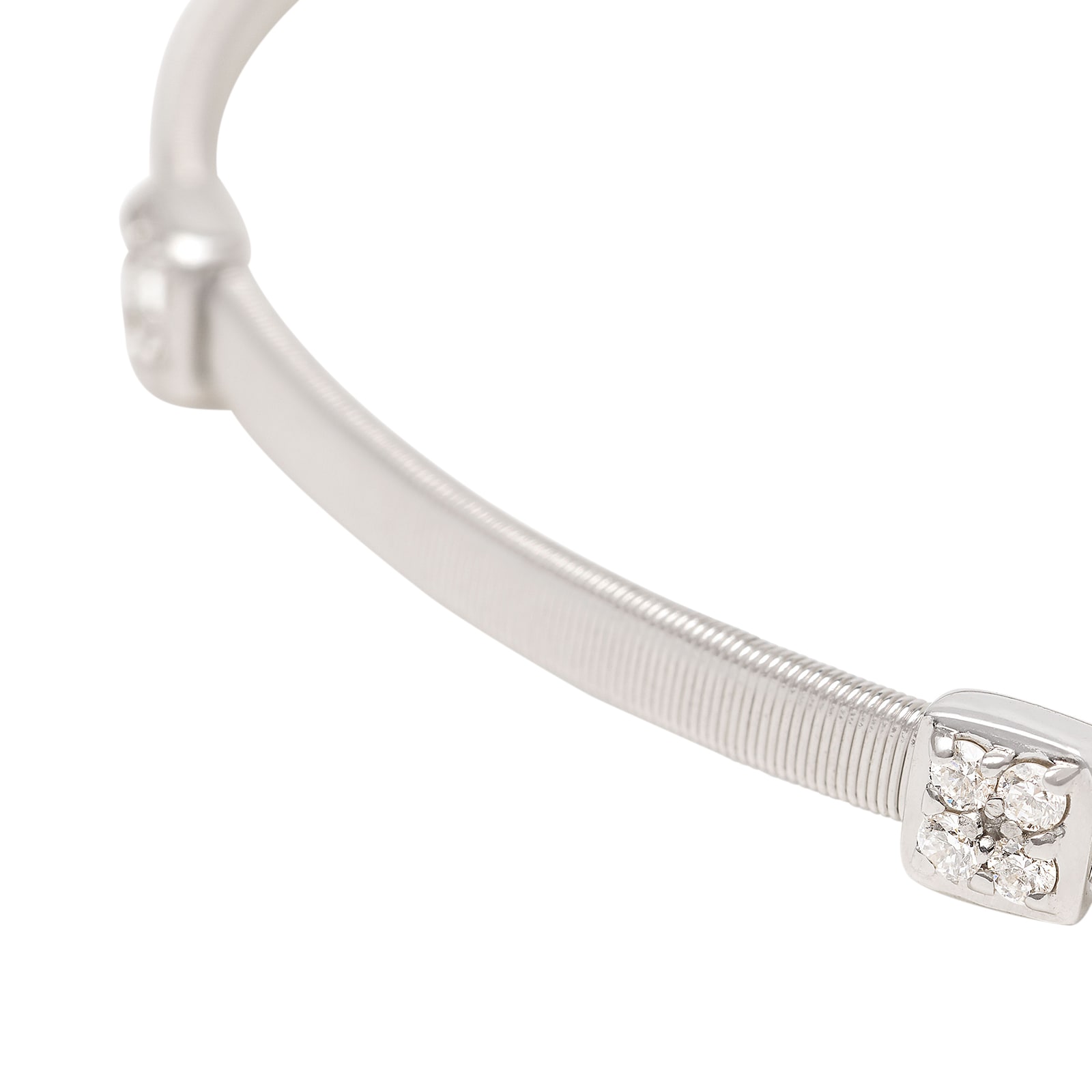 Marco Bicego 18K White Gold Masai 0.09ctw 3 Diamond Bracelet
