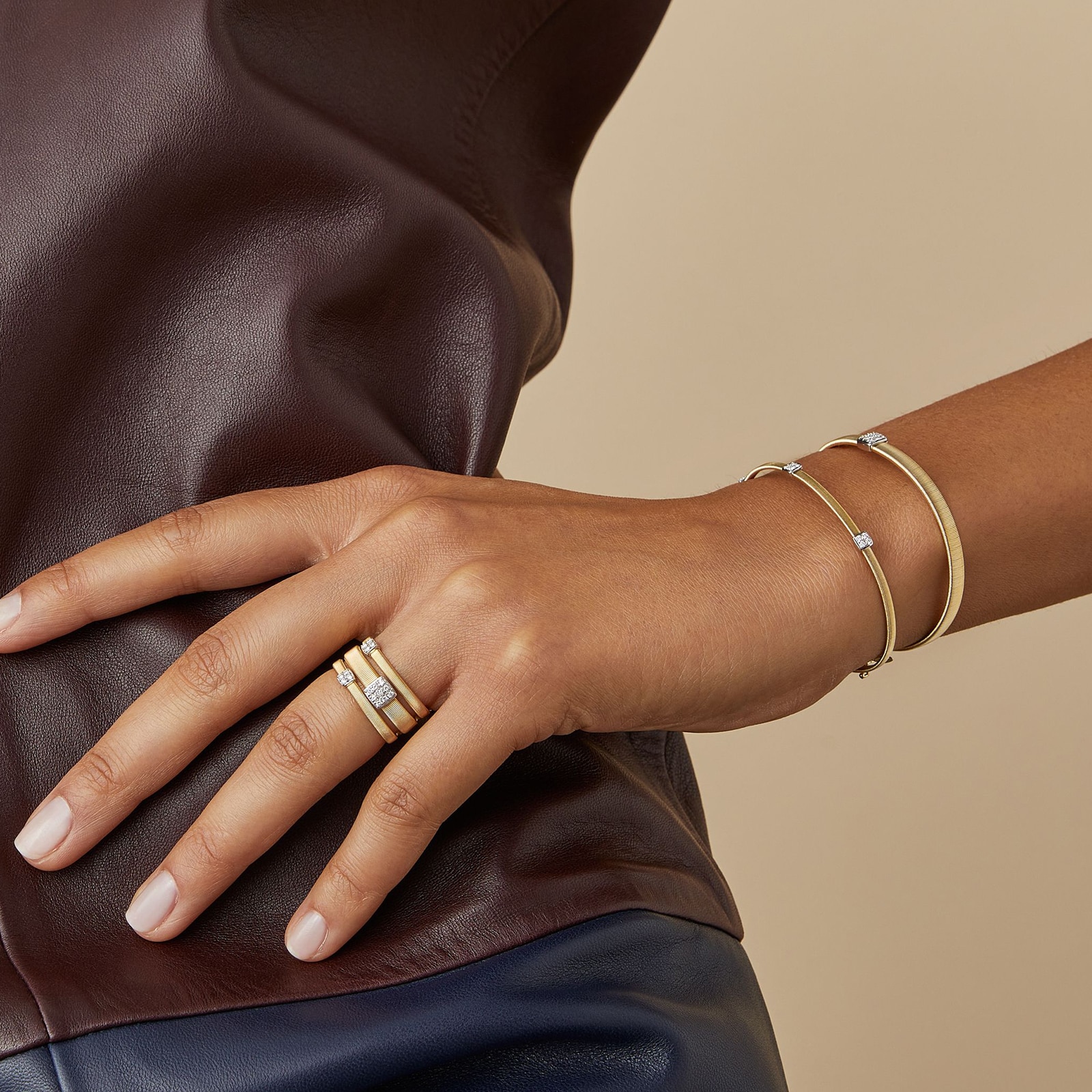 Marco Bicego 18K Yellow Gold Masai 0.07ctw Diamond Bracelet