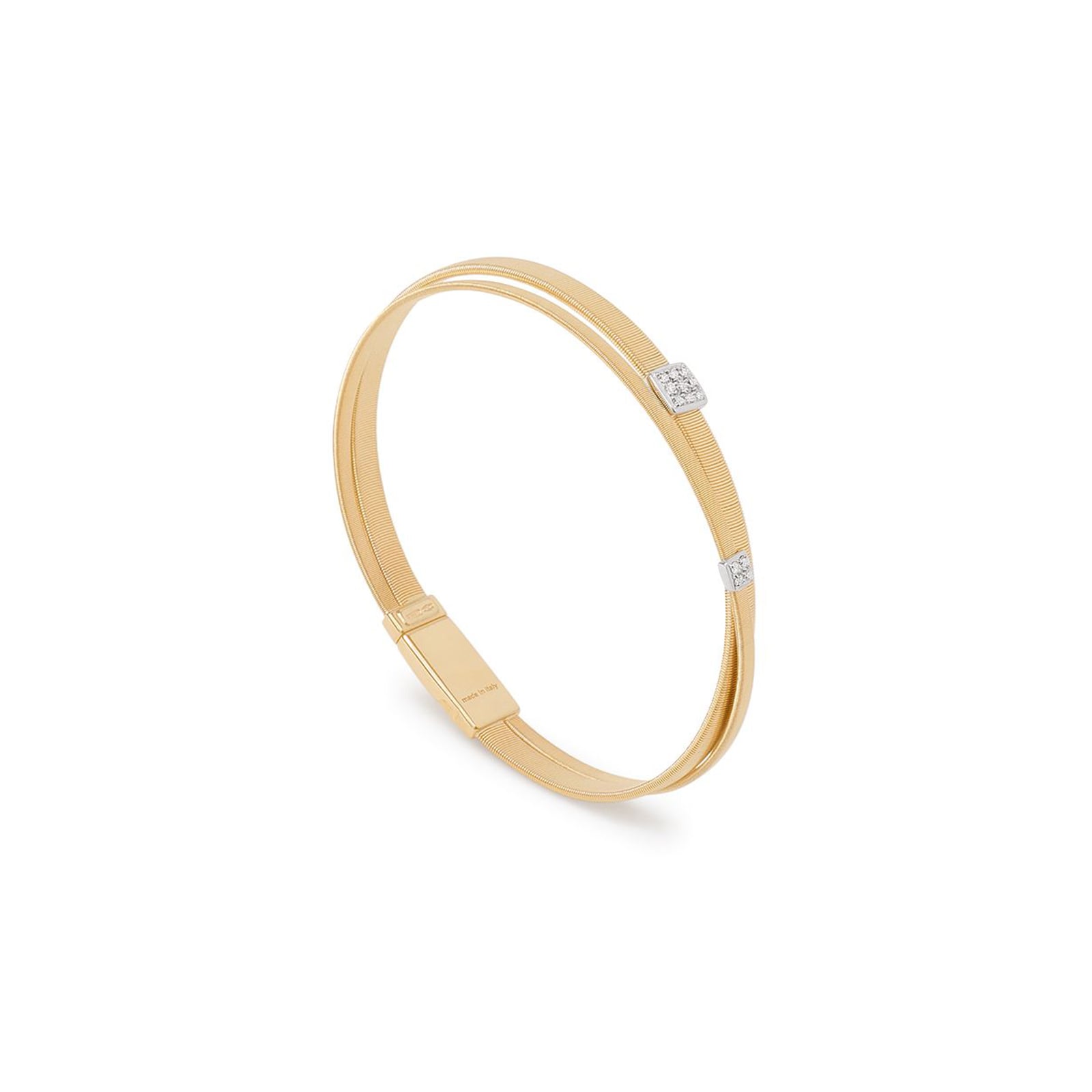 Marco Bicego 18K Yellow Gold Masai 0.10ctw Diamond 2 Row Bracelet