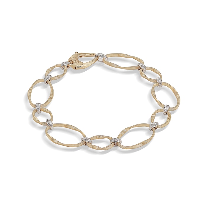 Marco Bicego 18K Yellow Gold Marrakech Onde 0.18ctw Diamond Link Bracelet