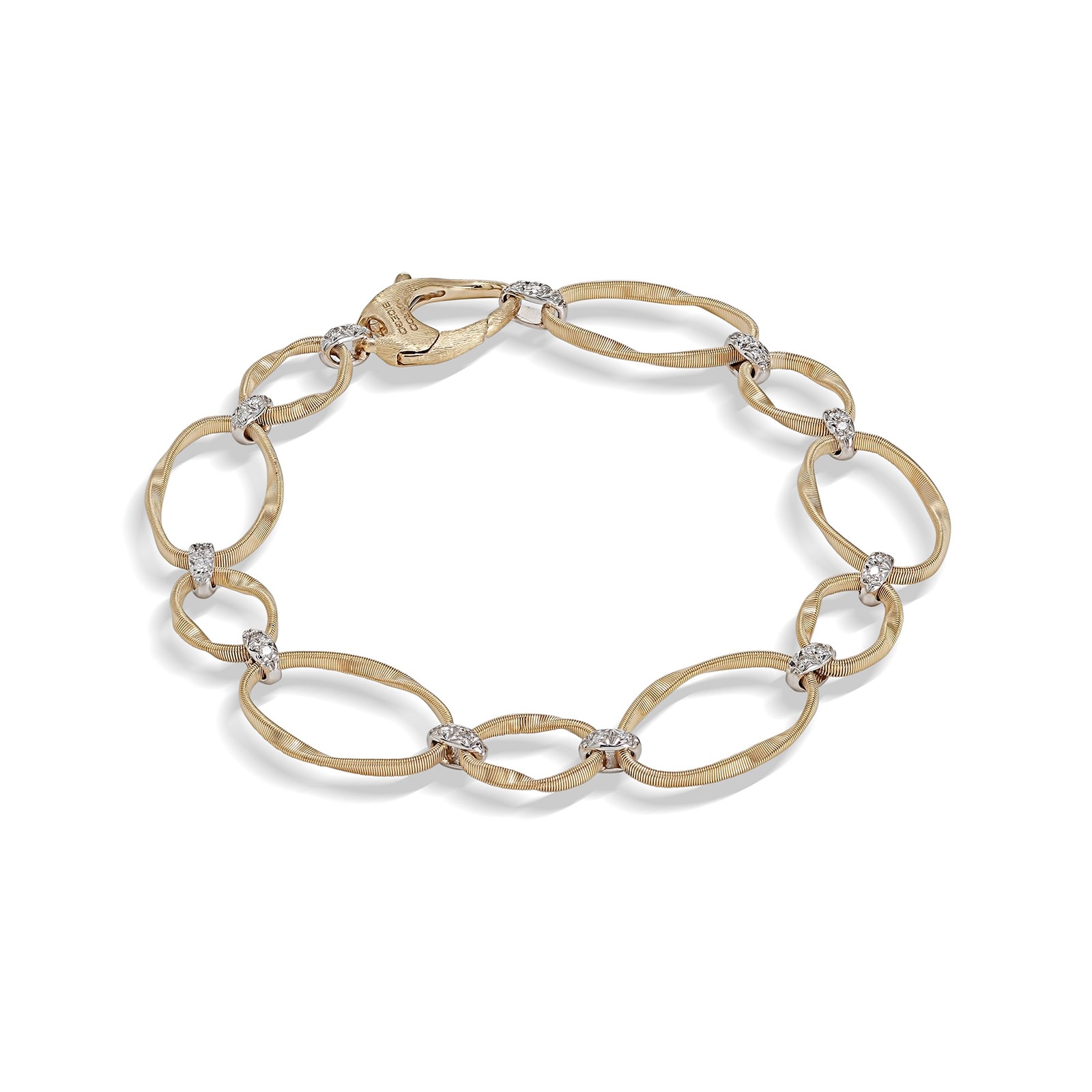 Marco Bicego 18K Yellow Gold Marrakech Onde 0.18ctw Diamond Link Bracelet